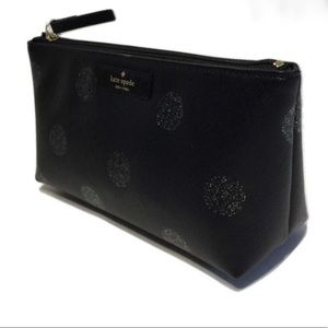 Kate Spade Glitter Polka Dot Cosmetic Bag (Black)